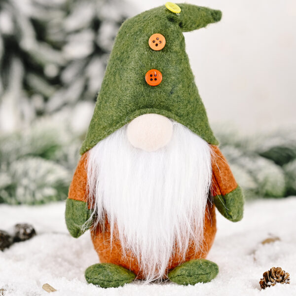 Set of 2 St. Patrick's Day soft toy Gnome Swedish Elf Decoration Irish Festival Shelf Ornaments - Green / Orange - Image 2
