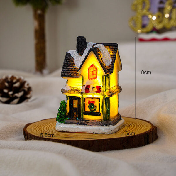 Set of 6 Christmas Village Houses Decoration Resin Material LED Lighting - Image 8