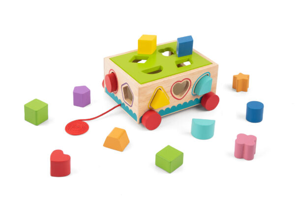 A Wooden Shape Sorter Pull Card by cord - Image 2