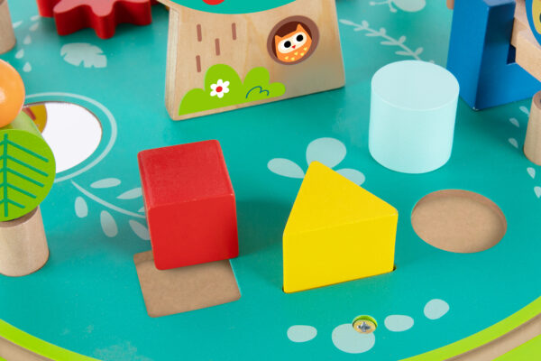 Wooden Activity Table with bead maze and train track - Image 3