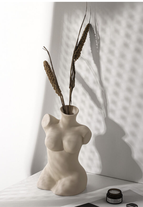 Ceramic Earthenware Flower Arrangement Vase Body Art Nordic Home Décor - Image 2