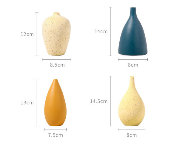 Set of 4 Ceramic Earthenware Flower Arrangement Vase Bauble Shape with lip Nordic Home Décor - Image 4