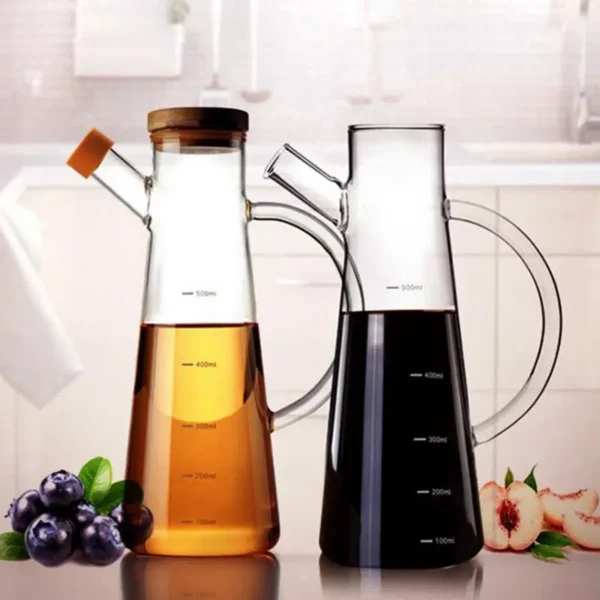 Glass oil and vinegar cooking jar with 500ML measure - Image 2
