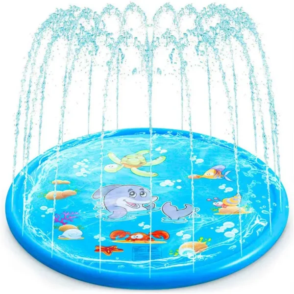 Inflatable sprinkler mat - Blue with sea creatures Print - Image 4